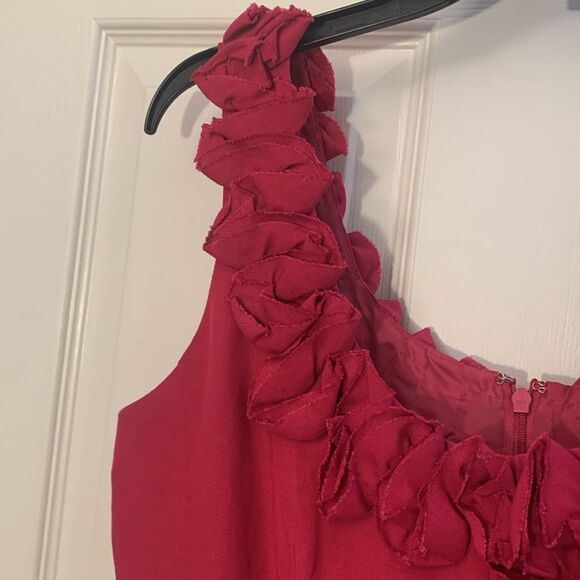 JESSICA HOWARD SLEEVELESS DRESS FIT AND FLARE WITH FABRIC FLOWERS AT SCOOP NECK - Picture 10 of 12